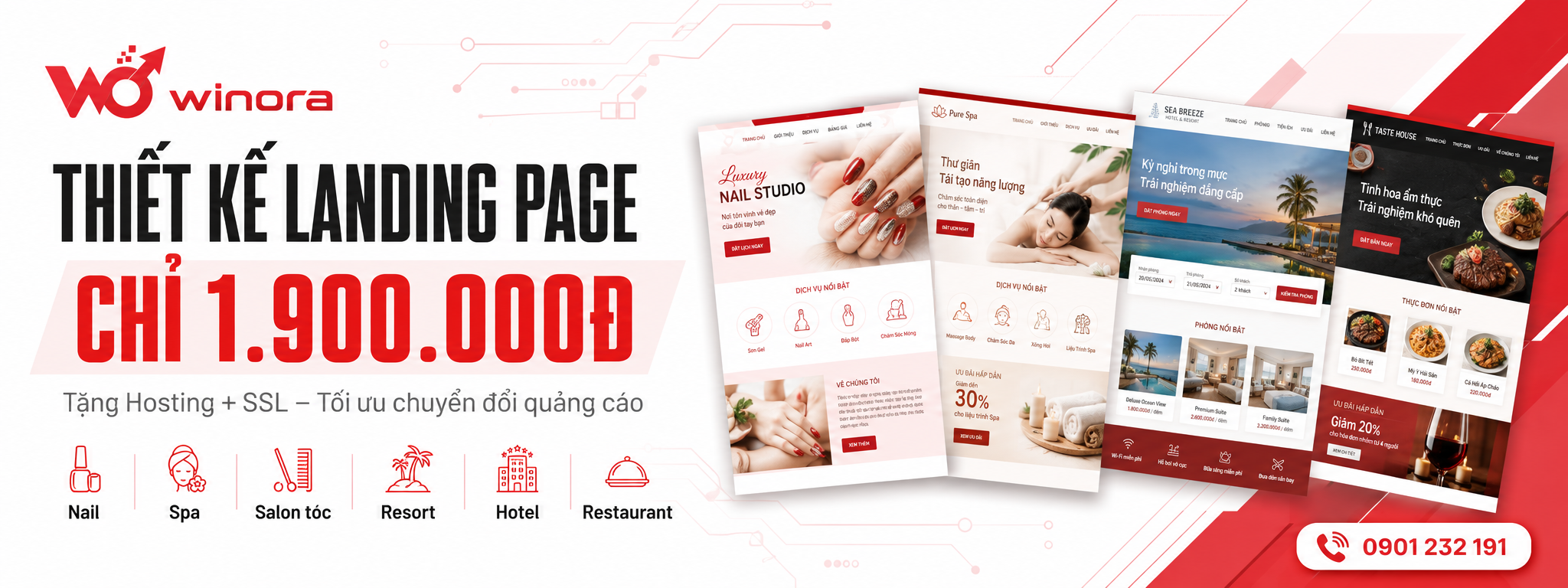 Landing Page giá sốc trọn gói chỉ 1.900.000đ