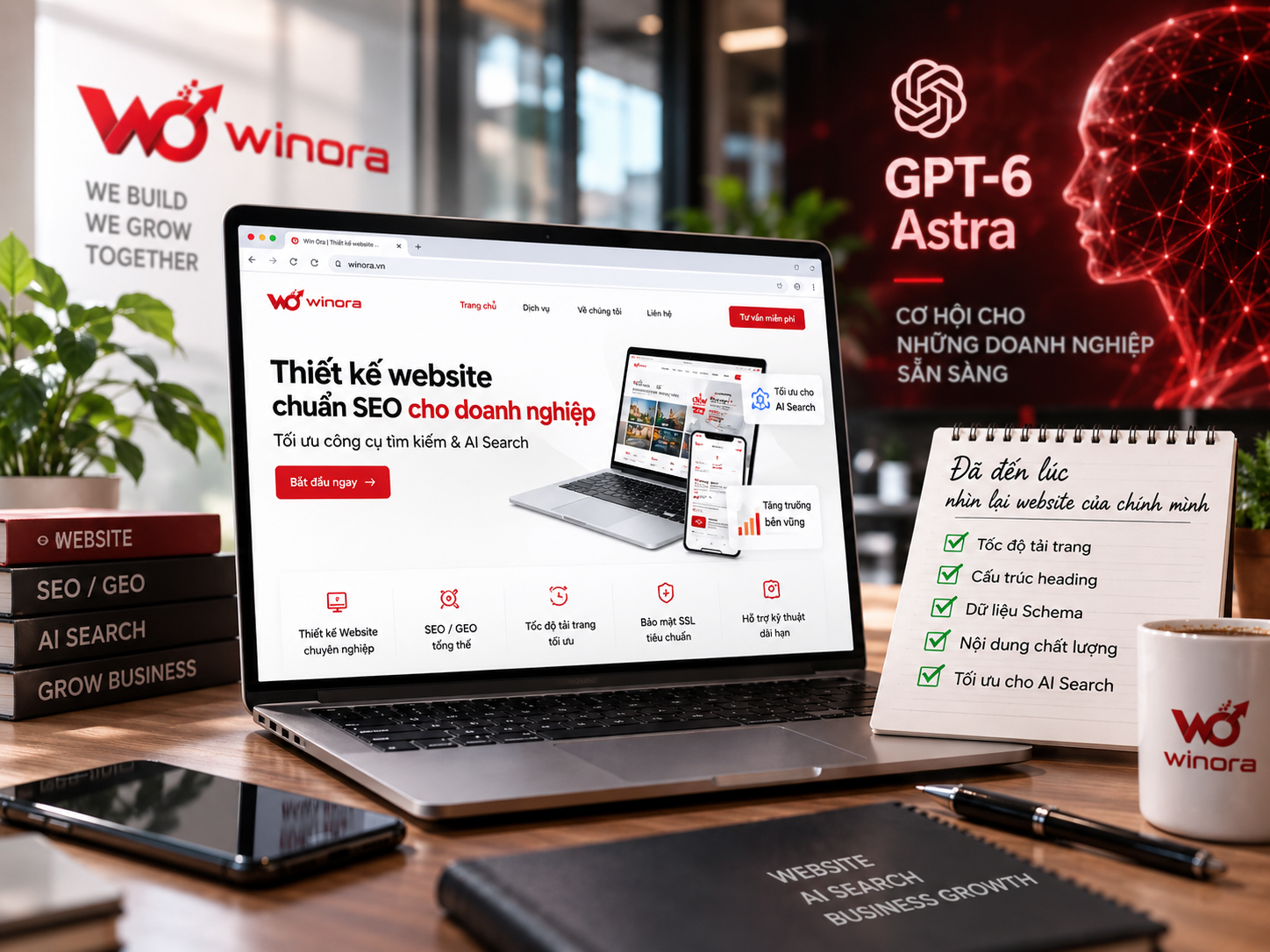 Thiết kế website tối ưu AI tại Win Ora
